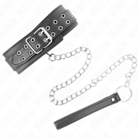 KINK COLLAR CON CORREA 65 CM HEBILLAS PLATEADAS AJUSTABLE 33 46 CM X 55 CM
