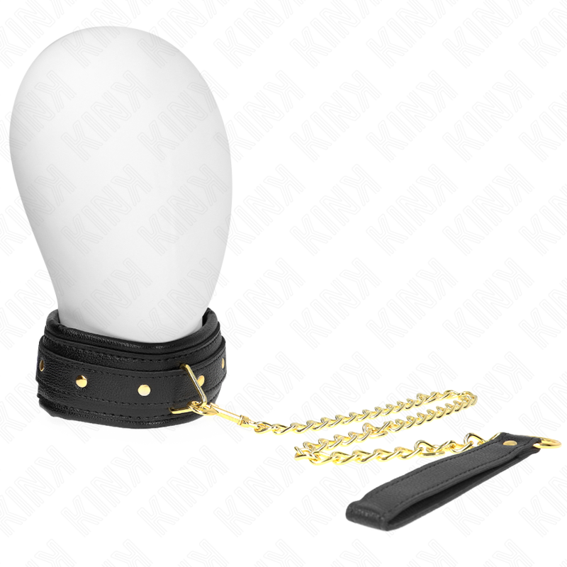 KINK COLLAR CON CORREA ESPONJA IMITACION CUERO MODELO 1 AJUSTABLE 37 54 CM X 3 CM