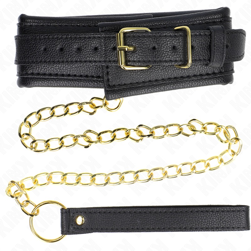 KINK COLLAR CON CORREA ESPONJA IMITACION CUERO MODELO 1 AJUSTABLE 37 54 CM X 3 CM