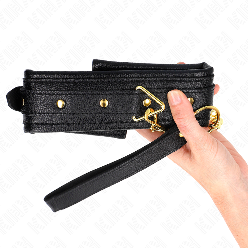 KINK COLLAR CON CORREA ESPONJA IMITACION CUERO MODELO 1 AJUSTABLE 37 54 CM X 3 CM