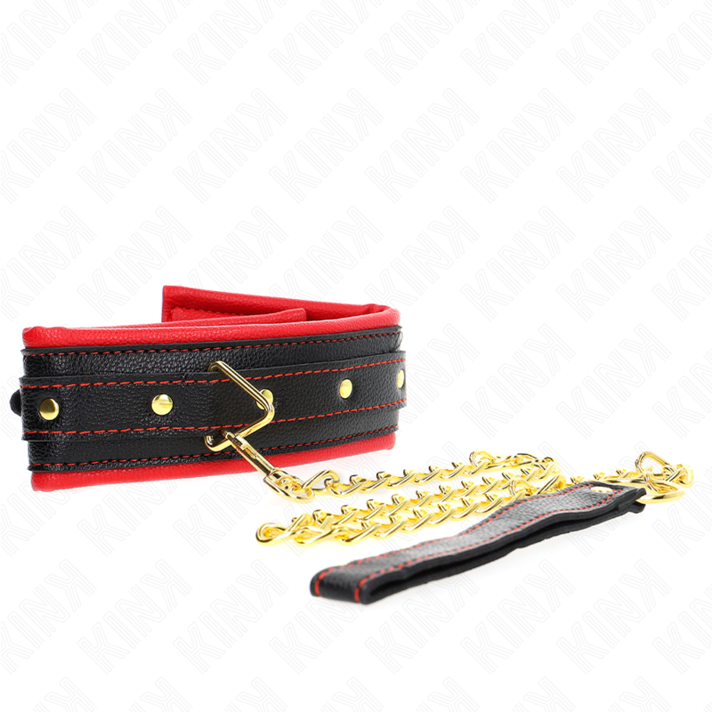 KINK COLLAR CON CORREA ESPONJA IMITACION CUERO MODELO 2 AJUSTABLE 37 54 CM X 3 CM