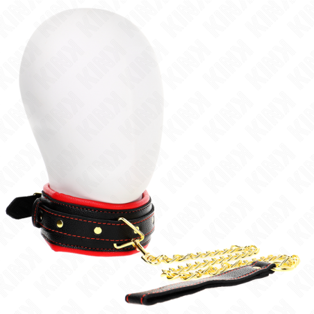 KINK COLLAR CON CORREA ESPONJA IMITACION CUERO MODELO 2 AJUSTABLE 37 54 CM X 3 CM