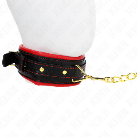 KINK COLLAR CON CORREA ESPONJA IMITACION CUERO MODELO 2 AJUSTABLE 37 54 CM X 3 CM
