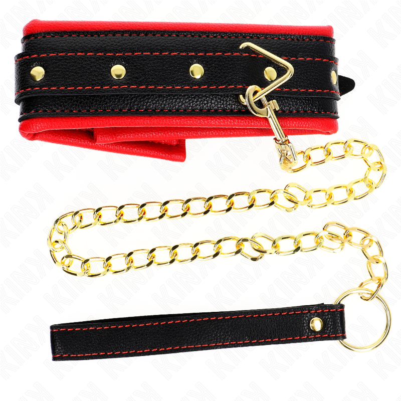KINK COLLAR CON CORREA ESPONJA IMITACION CUERO MODELO 2 AJUSTABLE 37 54 CM X 3 CM