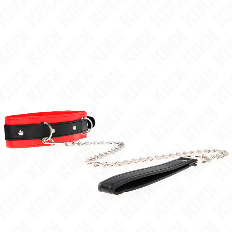 KINK COLLAR CON CORREA 65 CM MODELO BASICO MODELO 3 ROJO 53 X 5 CM