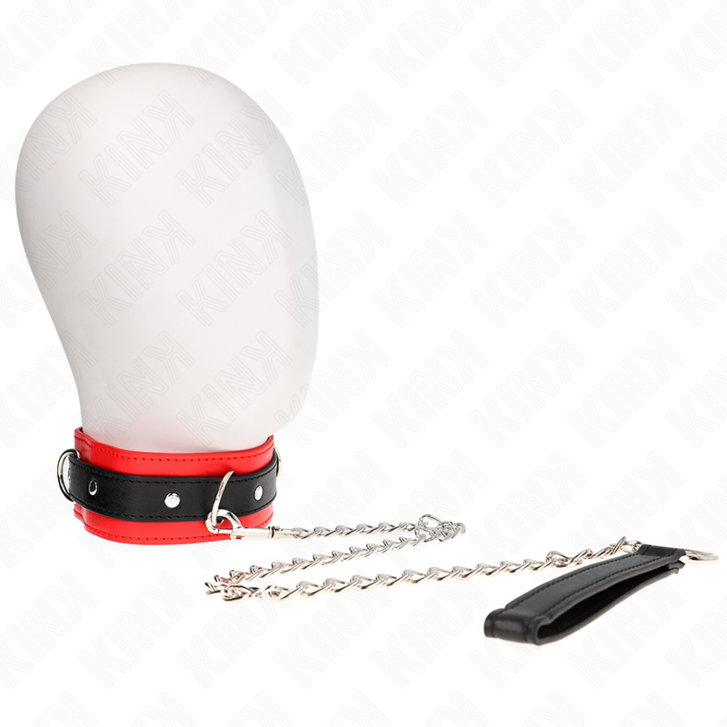 KINK COLLAR CON CORREA 65 CM MODELO BASICO MODELO 3 ROJO 53 X 5 CM