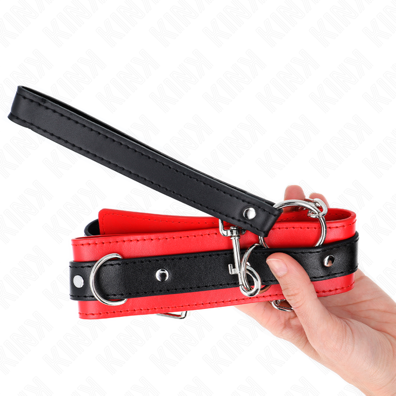 KINK COLLAR CON CORREA 65 CM MODELO BASICO MODELO 3 ROJO 53 X 5 CM