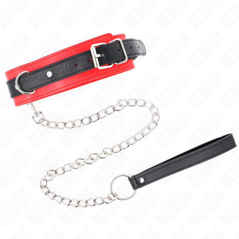 KINK COLLAR CON CORREA 65 CM MODELO BASICO MODELO 3 ROJO 53 X 5 CM
