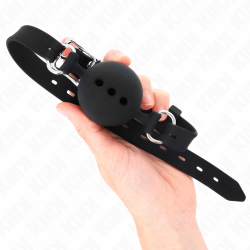KINK MORDAZA 55 x 2 CM DE BOLA 45 CM DE SILICONA COMPLETA TALLA M NEGRO AJUSTABLE 35 51 CM 2