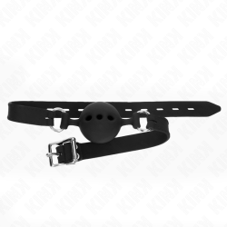 KINK MORDAZA 55 x 2 CM DE BOLA 5 CM DE SILICONA COMPLETA TALLA L NEGRO AJUSTABLE 35 51 CM 2