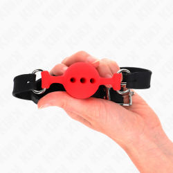 KINK MORDAZA 55 x 2 CM DE BOLA 4 CM DE SILICONA COMPLETA TALLA S ROJO AJUSTABLE 35 51 CM 2