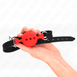 KINK MORDAZA 55 x 2 CM DE BOLA 45 CM DE SILICONA COMPLETA TALLA M ROJO AJUSTABLE 35 51 CM 2