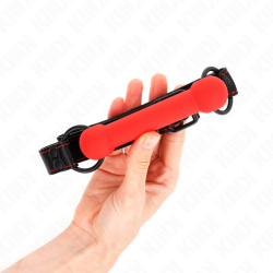 KINK MORDAZA FORMA DE HUESO CON CORREA POLIPIEL ROJO AJUSTABLE 41 57 CM 2