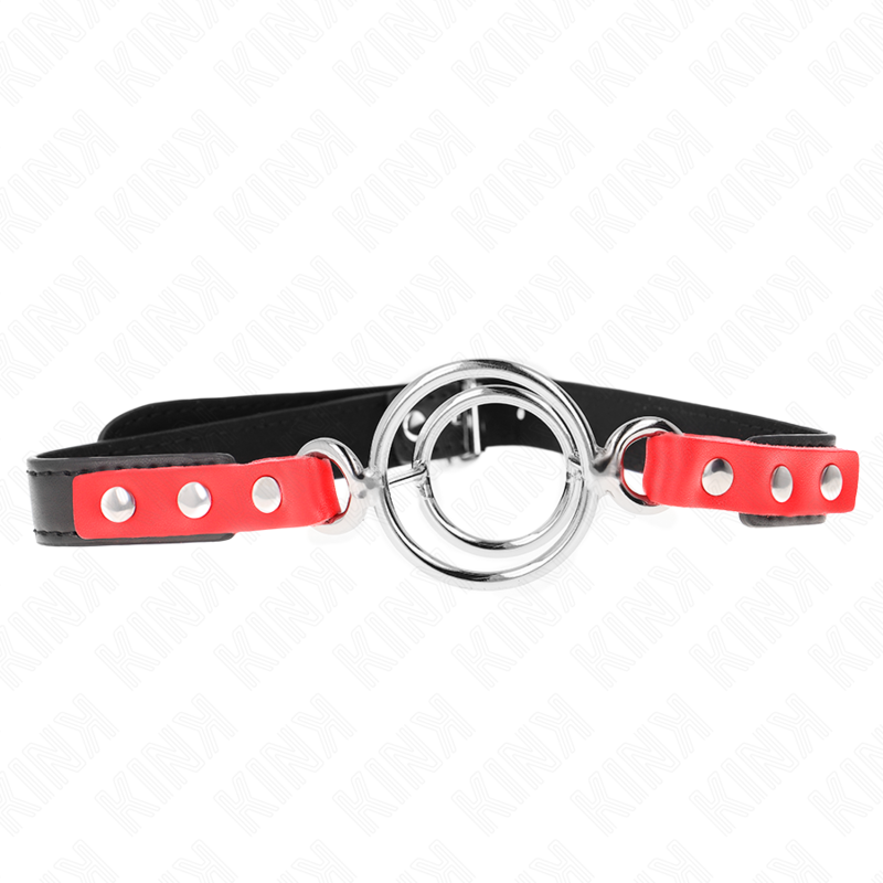 KINK MORDAZA CON MULTIPLES JUNTAS TORICAS 4 48 CM ROJO AJUSTABLE 38 X 56 CM