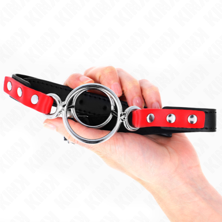 KINK MORDAZA CON MULTIPLES JUNTAS TORICAS 4 48 CM ROJO AJUSTABLE 38 X 56 CM