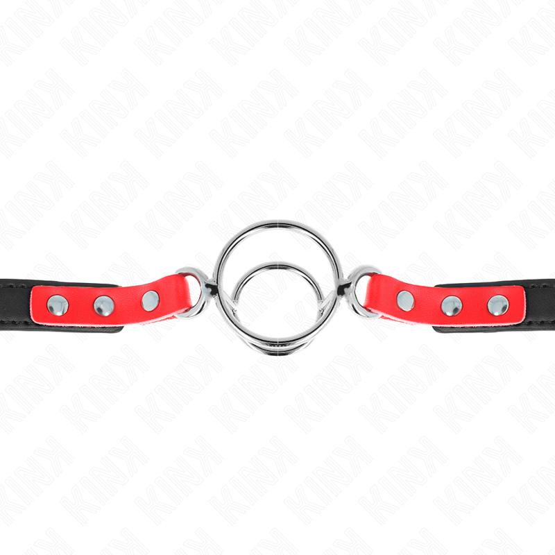 KINK MORDAZA CON MULTIPLES JUNTAS TORICAS 4 48 CM ROJO AJUSTABLE 38 X 56 CM