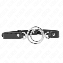 KINK MORDAZA CON MULTIPLES JUNTAS TORICAS 5 CM NEGRO 63 X 25 CM
