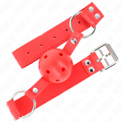 KINK MORDAZA DE BOLA 45 CM DURA HUECA ROJO COMPLETA 62 x 2 CM 2