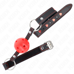 KINK MORDAZA DE BOLA 45 CM ROJA DURA HUECA MODELO 2 65 x 25 CM 2