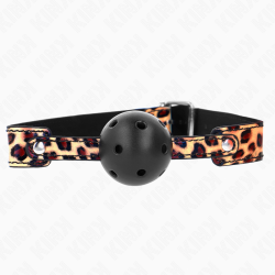 KINK MORDAZA DE BOLA 45 CM TRANSPIRABLE LEOPARDO 65 x 25 CM 2