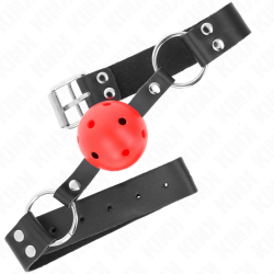 KINK MORDAZA DE BOLA 4 CM TRANSPIRABLE CON DOBLE REMACHE ROJO 62 x 25 CM AJUSTABLE 42 58 CM 2
