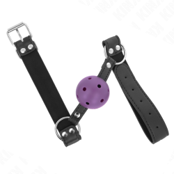 KINK MORDAZA DE BOLA 4 CM TRANSPIRABLE CON DOBLE REMACHE MORADO 62 x 25 CM AJUSTABLE 42 58 CM 2