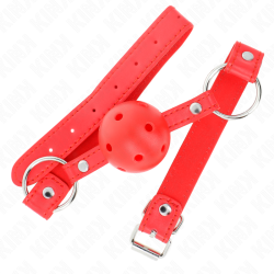 KINK MORDAZA DE BOLA 4 CM TRANSPIRABLE CON DOBLE REMACHE MODELO 1 ROJO 62 x 25 CM AJUSTABLE 42 58 CM 2