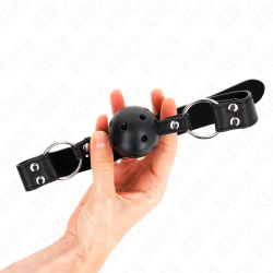 KINK MORDAZA DE BOLA 4 CM TRANSPIRABLE CON DOBLE REMACHE MODELO 1 NEGRO 62 x 25 CM AJUSTABLE 42 58 CM 2