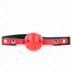 KINK MORDAZA DE BOLA 4 CM DURA HUECA ROJO CORREA NEGRA 60 x 2 CM AJUSTABLE 37 52 CM 2