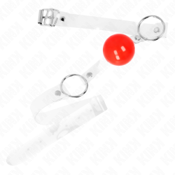 KINK MORDAZA DE BOLA ROJA DE PVC TRANSPARENTE AJUSTABLE 2