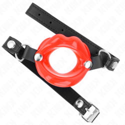 KINK MORDAZA LABIAL 8 CM CON CORREA DE POLIPIEL ROJO 63 x 2 CM AJUSTABLE 39 58 CM 2