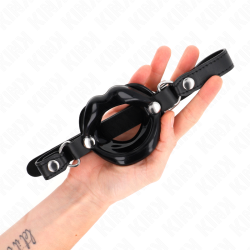 KINK MORDAZA LABIAL 8 CM CON CORREA DE POLIPIEL NEGRO 63 x 2 CM AJUSTABLE 39 58 CM 2