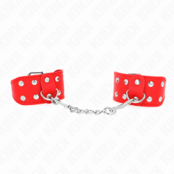 KINK MUNEQUERAS CON DOBLE LINEA DE TACHUELAS AJUSTABLE ROJO 2