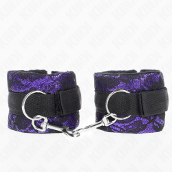 KINK MUNEQUERAS CORTAS DE ENCAJE TERCIOPELO Y UNION DE NYLON VIOLETA NEGRO 23 X 65 CM