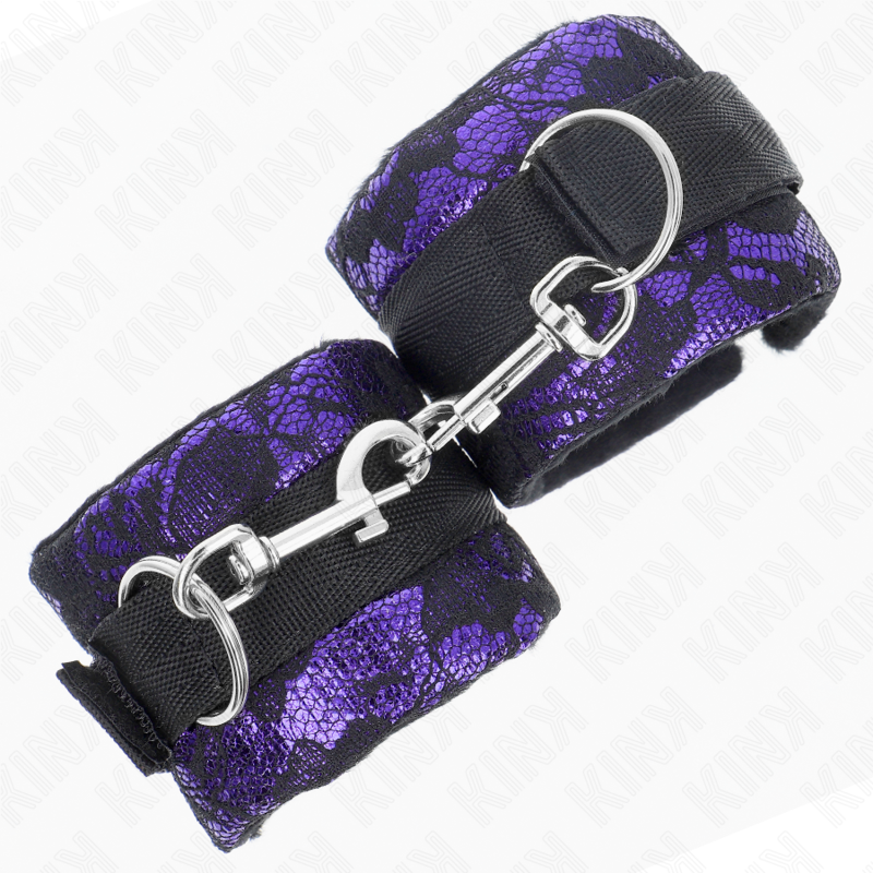 KINK MUNEQUERAS CORTAS DE ENCAJE TERCIOPELO Y UNION DE NYLON VIOLETA NEGRO 23 X 65 CM