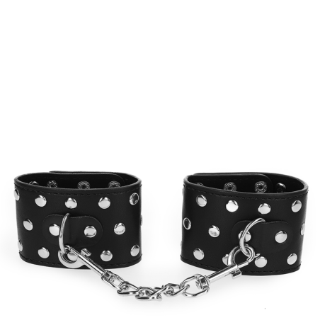 KINK MUNEQUERAS CON CIERRE A PRESION LLENO DE TACHUELAS AJUSTABLE NEGRO 19 24 CM X 55 CM