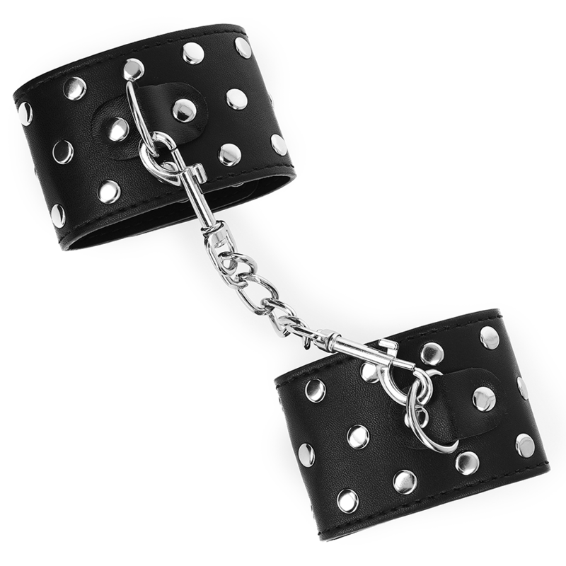 KINK MUNEQUERAS CON CIERRE A PRESION LLENO DE TACHUELAS AJUSTABLE NEGRO 19 24 CM X 55 CM