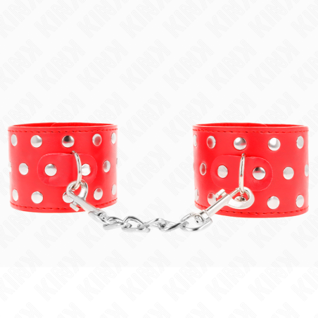 KINK MUNEQUERAS CON CIERRE A PRESION LLENO DE TACHUELAS AJUSTABLE ROJO 19 24 CM X 55 CM