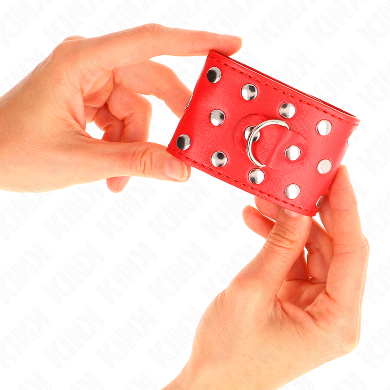 KINK MUNEQUERAS CON CIERRE A PRESION LLENO DE TACHUELAS AJUSTABLE ROJO 19 24 CM X 55 CM