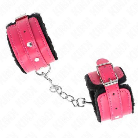 KINK MUNEQUERAS FORRADAS PREMIUM NEGRO CON CORREA FUCSIA AJUSTABLE 17 29 CM X 6 CM