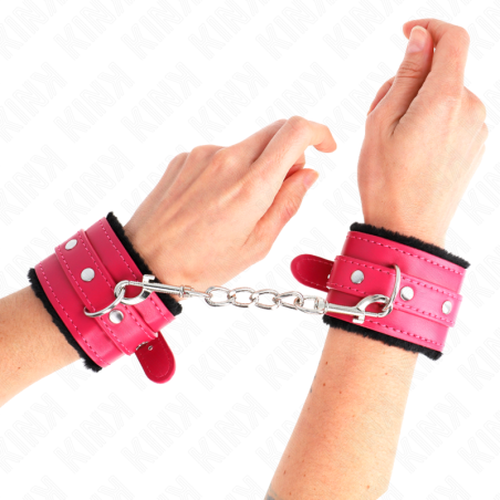 KINK MUNEQUERAS FORRADAS PREMIUM NEGRO CON CORREA FUCSIA AJUSTABLE 17 29 CM X 6 CM