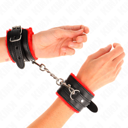 KINK MUNEQUERAS FORRADAS PREMIUM ROJO CON CORREA NEGRO AJUSTABLE 17 29 CM X 6 CM