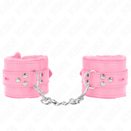 KINK MUNEQUERAS FORRADAS CON AGUJEROS CUADRADOS ROSA Y CORREA ROSA AJUSTABLE 17 29 CM X 6 CM