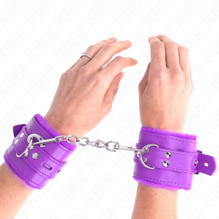KINK MUNEQUERAS FORRADAS CON AGUJEROS CUADRADOS VIOLETA Y CORREA VIOLETA AJUSTABLE 17 29 CM X 6 CM