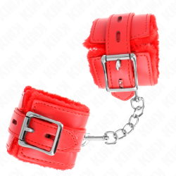 KINK MUNEQUERAS FORRADAS CON AGUJEROS CUADRADOS ROJO Y CORREA ROJO AJUSTABLE 17 29 CM X 6 CM 2