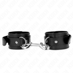 KINK MUNEQUERAS SIMPLES CON FILA DE REMACHES NEGRO AJUSTABLE 17 28 CM X 5 CM