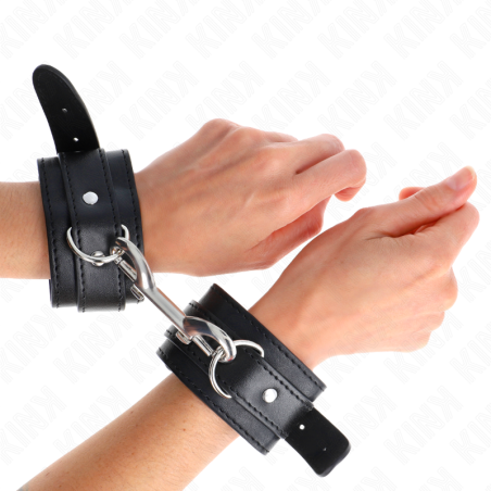 KINK MUNEQUERAS SIMPLES CON FILA DE REMACHES NEGRO AJUSTABLE 17 28 CM X 5 CM