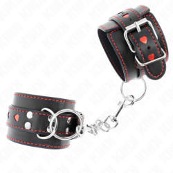 KINK MUNEQUERAS NEGRO CON INCRUSTACION DE CORAZON ROJO AJUSTABLE 21 28 CM X 55 CM 2
