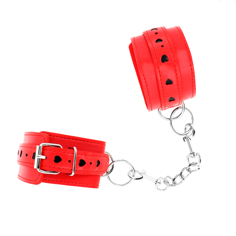 KINK MUNEQUERAS ROJO CON INCRUSTACION DE CORAZON NEGRO AJUSTABLE 21 28 CM X 55 CM
