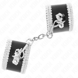 KINK MUNEQUERAS NEGRO CON ENCAJE DECORATIVO BLANCO AJUSTABLE 20 23 CM X 55 CM 2